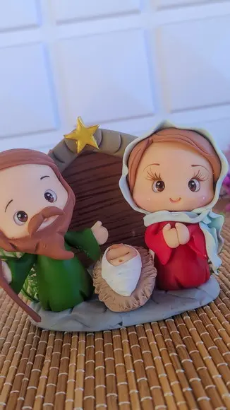 Mini presépio Natalino em Biscuit