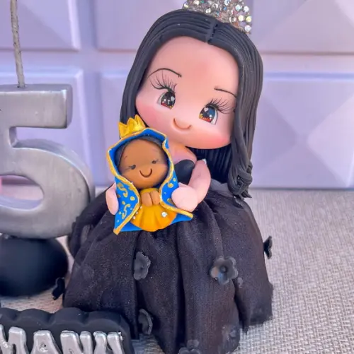 Topo de Bolo 15 Anos Personalizado com Nossa Senhora