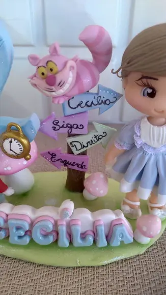 Topo de Bolo Alice no Pais das Maravilhas