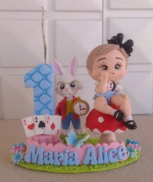 Topo de Bolo Alice no Pais das Maravilhas