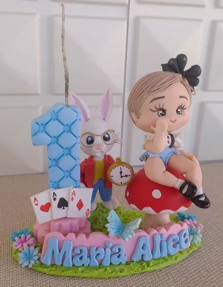 Topo de Bolo Alice no Pais das Maravilhas