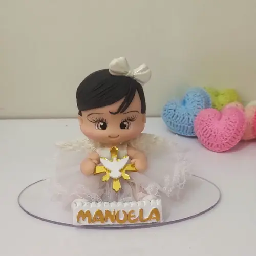 Topo de Bolo Batizado/anjinha
