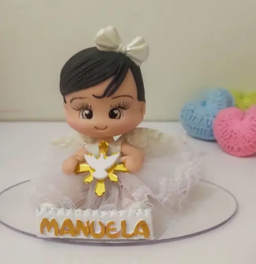 Topo de Bolo Batizado/anjinha