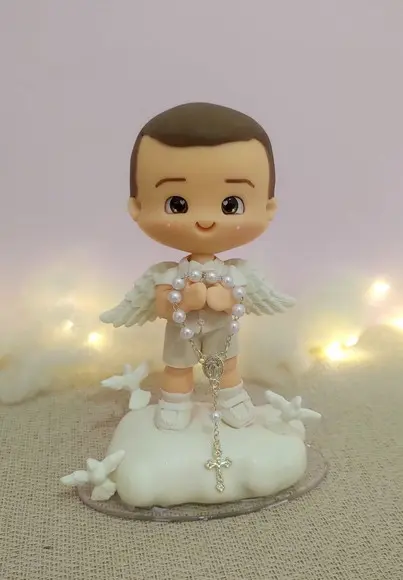 Topo de Bolo Batizado para Menino