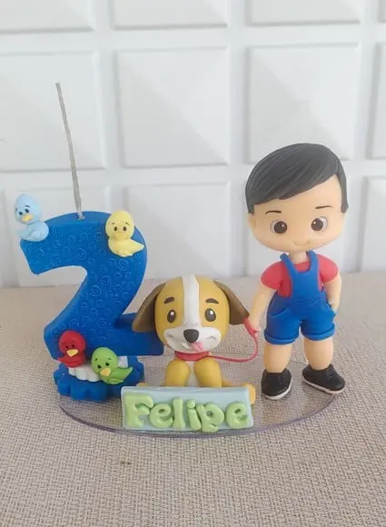 Topo de Bolo Bento e Totó
