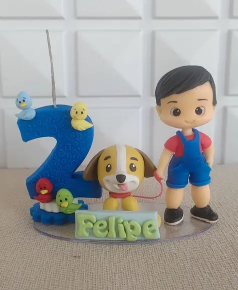 Topo de Bolo Bento e Totó