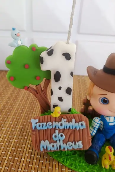 Topo de Bolo Fazendinha de Biscuit