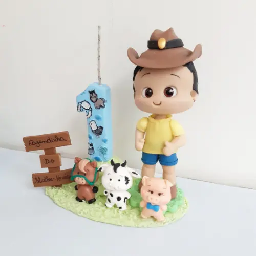 Topo de Bolo Fazendinha/cowboy