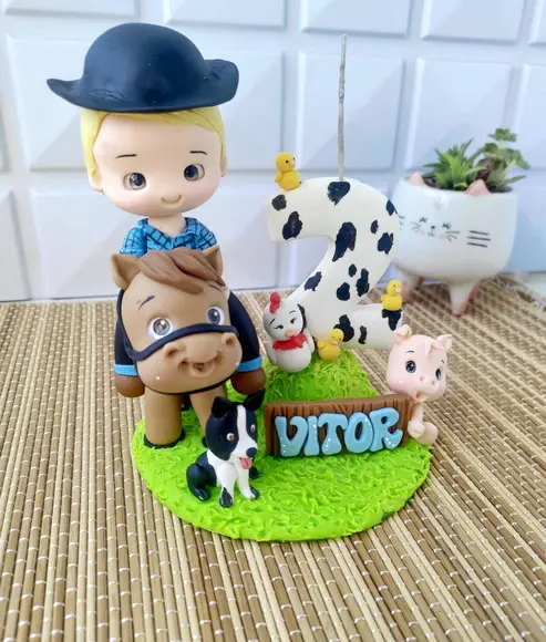 Topo de Bolo Fazendinha/cowboy