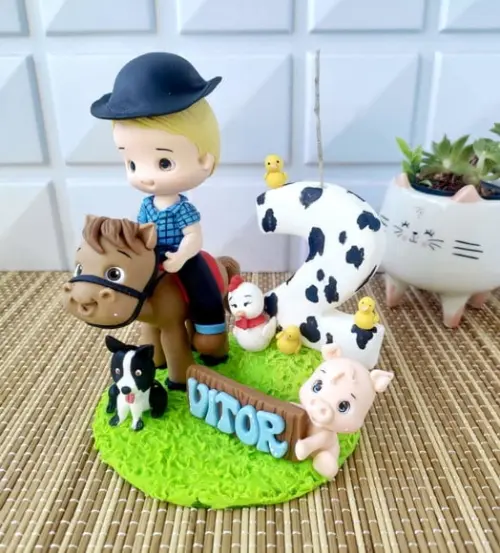 Topo de Bolo Fazendinha/cowboy