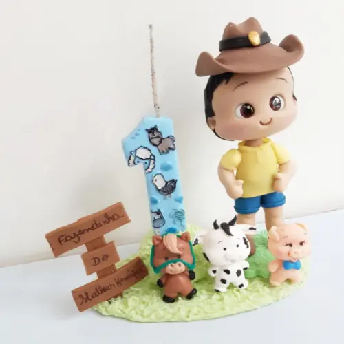 Topo de Bolo Fazendinha/cowboy