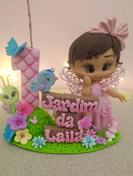 Topo de Bolo Jardim Encantado