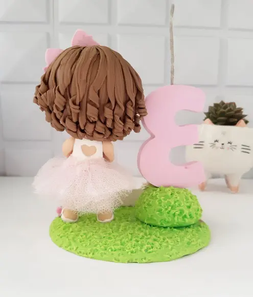 Topo de Bolo Menina Porquinha