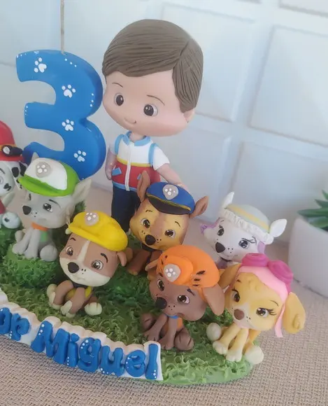 Topo de Bolo Patrulha Canina Personalizado com Nome e Idade