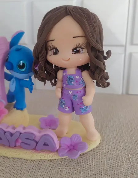 Topo de Bolo Personalizado do Stitch