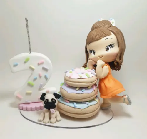 Topo de Bolo Personalizado Donuts