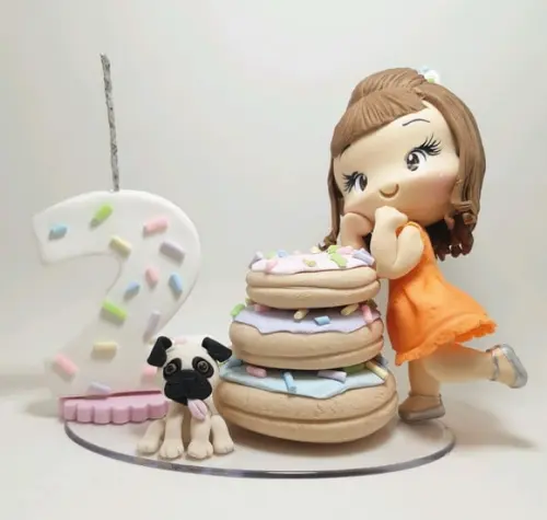 Topo de Bolo Personalizado Donuts