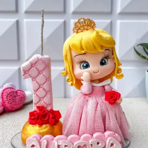 Topo de Bolo Princesa Aurora/bela Adormecida Biscuit