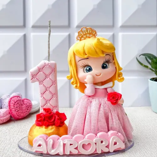 Topo de Bolo Princesa Aurora/bela Adormecida Biscuit