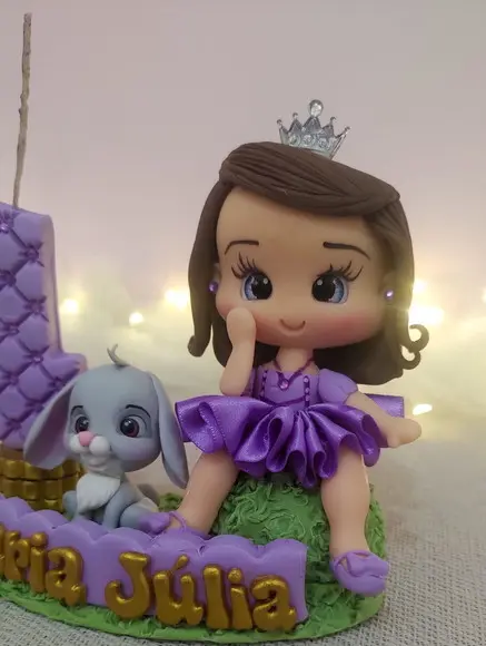 Topo de Bolo Princesinha Sofia em Biscuit