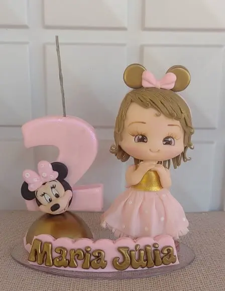 Topo de Bolo Ratinha Rosa