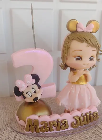 Topo de Bolo Ratinha Rosa