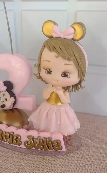 Topo de Bolo Ratinha Rosa