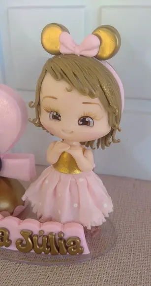 Topo de Bolo Ratinha Rosa