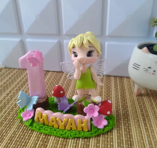 Topo de Bolo Sininho/tinkerbel em Biscuit