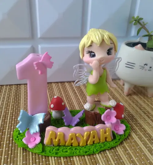 Topo de Bolo Sininho/tinkerbel em Biscuit