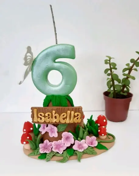 Topo de Bolo Sininho/tinkerbel em Biscuit
