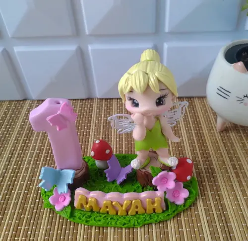 Topo de Bolo Sininho/tinkerbel em Biscuit
