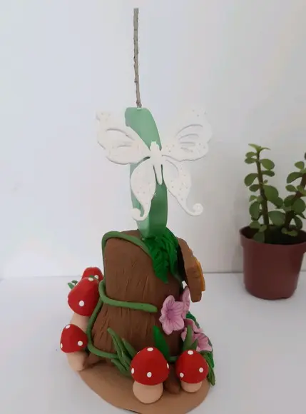 Topo de Bolo Sininho/tinkerbel em Biscuit