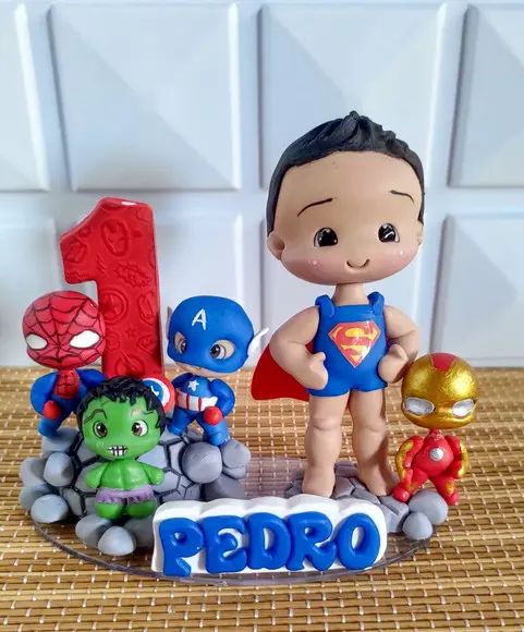 Topo de Bolo Super Herois de Biscuit