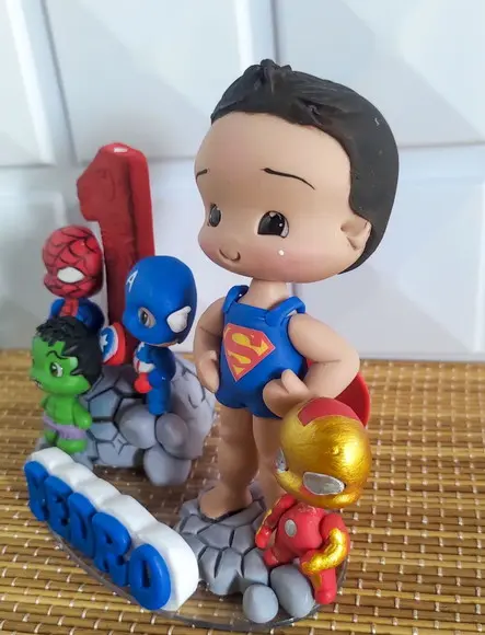 Topo de Bolo Super Herois de Biscuit