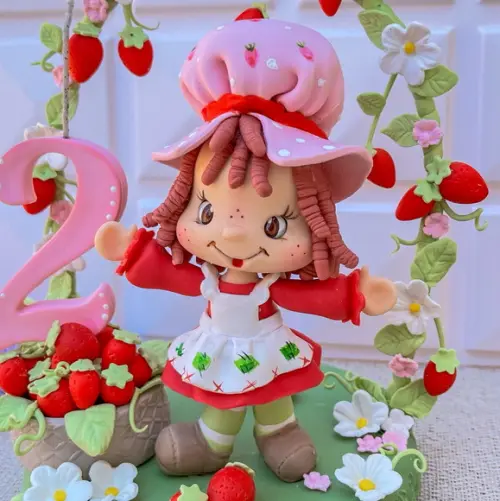 Topo Moranguinho Luxo Biscuit Personalizado Nome