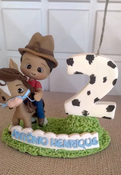 Vela Fazendinha de Biscuit
