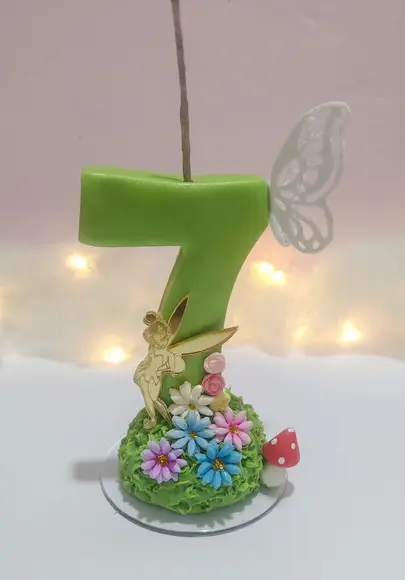Vela Personalizada Sininho/tinkerbel em Biscuit