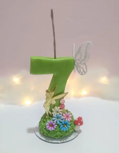 Vela Personalizada Sininho/tinkerbel em Biscuit