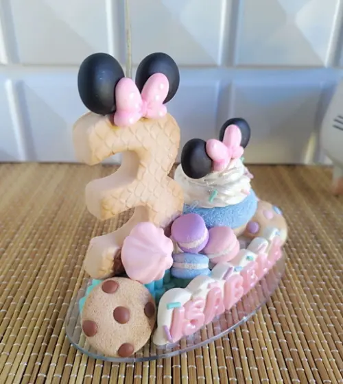 Vela Ratinha Confeiteira em Biscuit