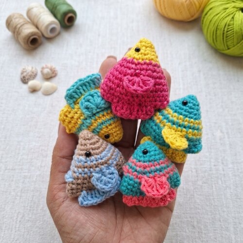 kit 10 Chaveiro Peixe Tropical Amigurumi em Crochê Artesanal | L