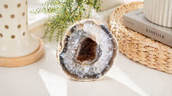 Ágata Natural c/ Drusa de Quartzo(geodo de Ágata) Peça Única