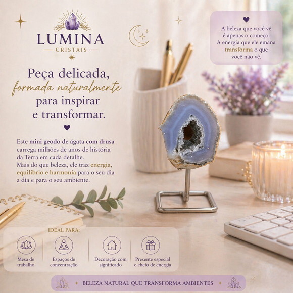 Mini Geodo de Ágata com Drusa ? Peça Única