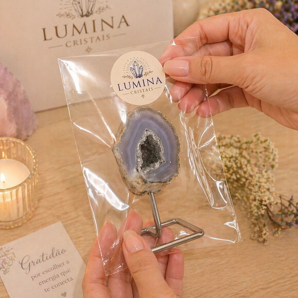Mini Geodo de Ágata com Drusa ? Peça Única