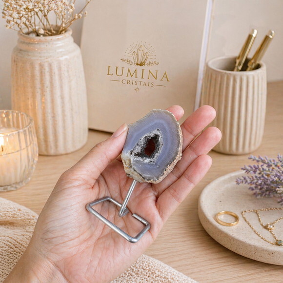 Mini Geodo de Ágata com Drusa ? Peça Única