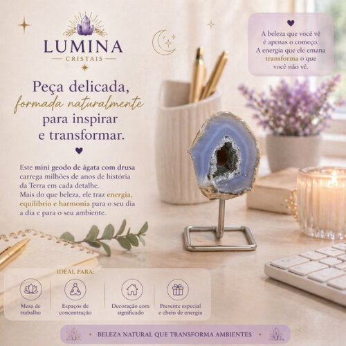 Mini Geodo de Ágata com Drusa ? Peça Única