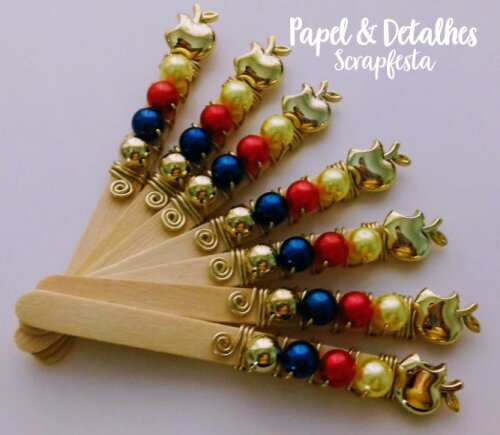 Palitos Bordados branca de neve