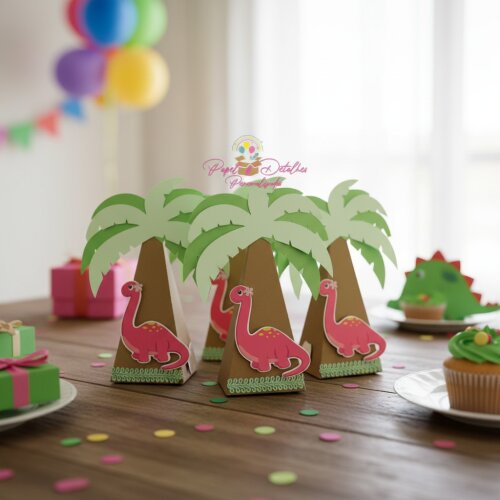 Caixa Cone Dinossauro baby menina