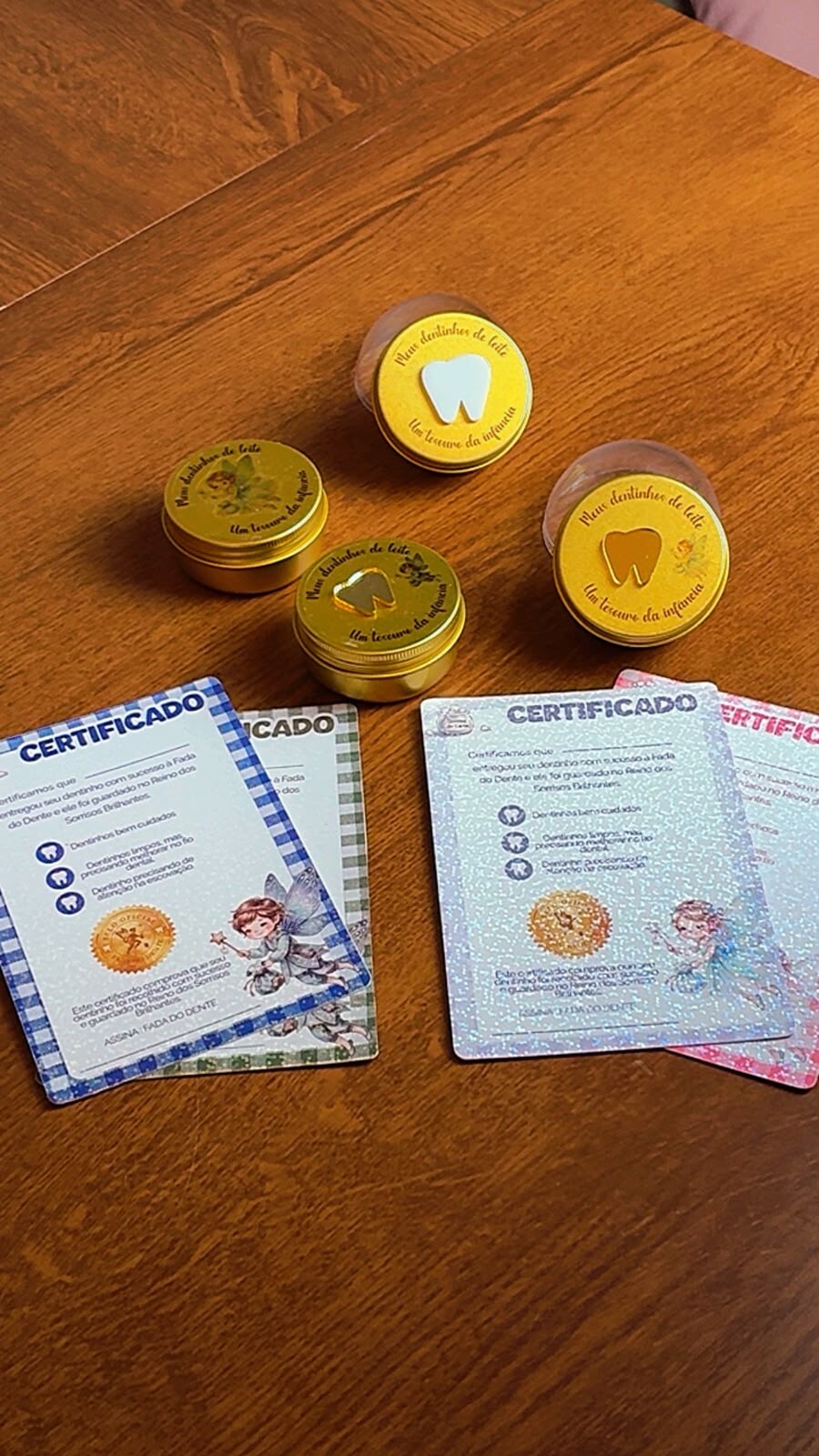 Kit Oficial Fada do Dente – Certificado Brilhante e Porta-Denti