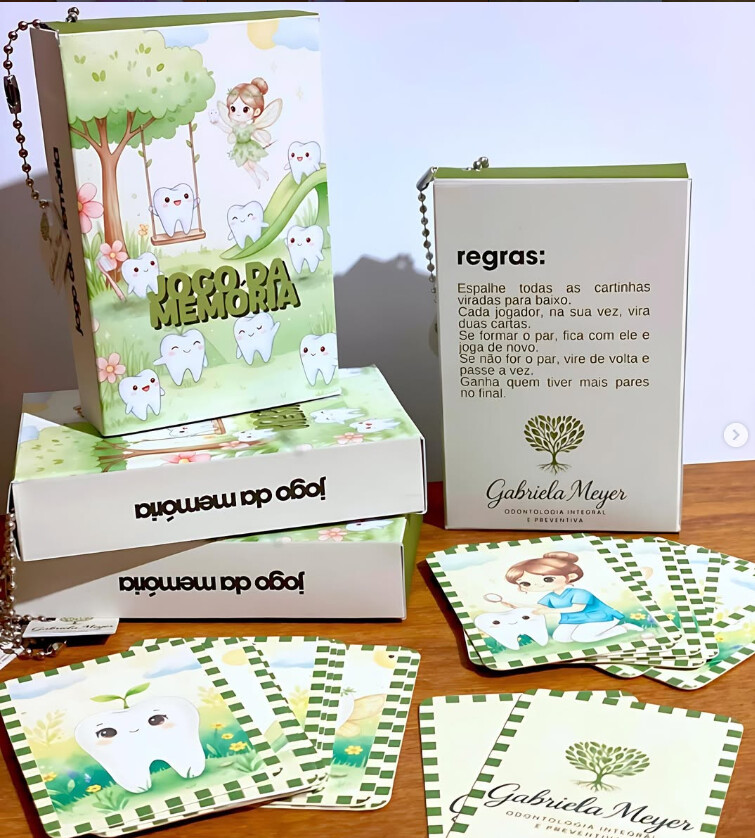 kit 12 Jogos da Memória Infantil Odontologia – Brinde e Mimo p